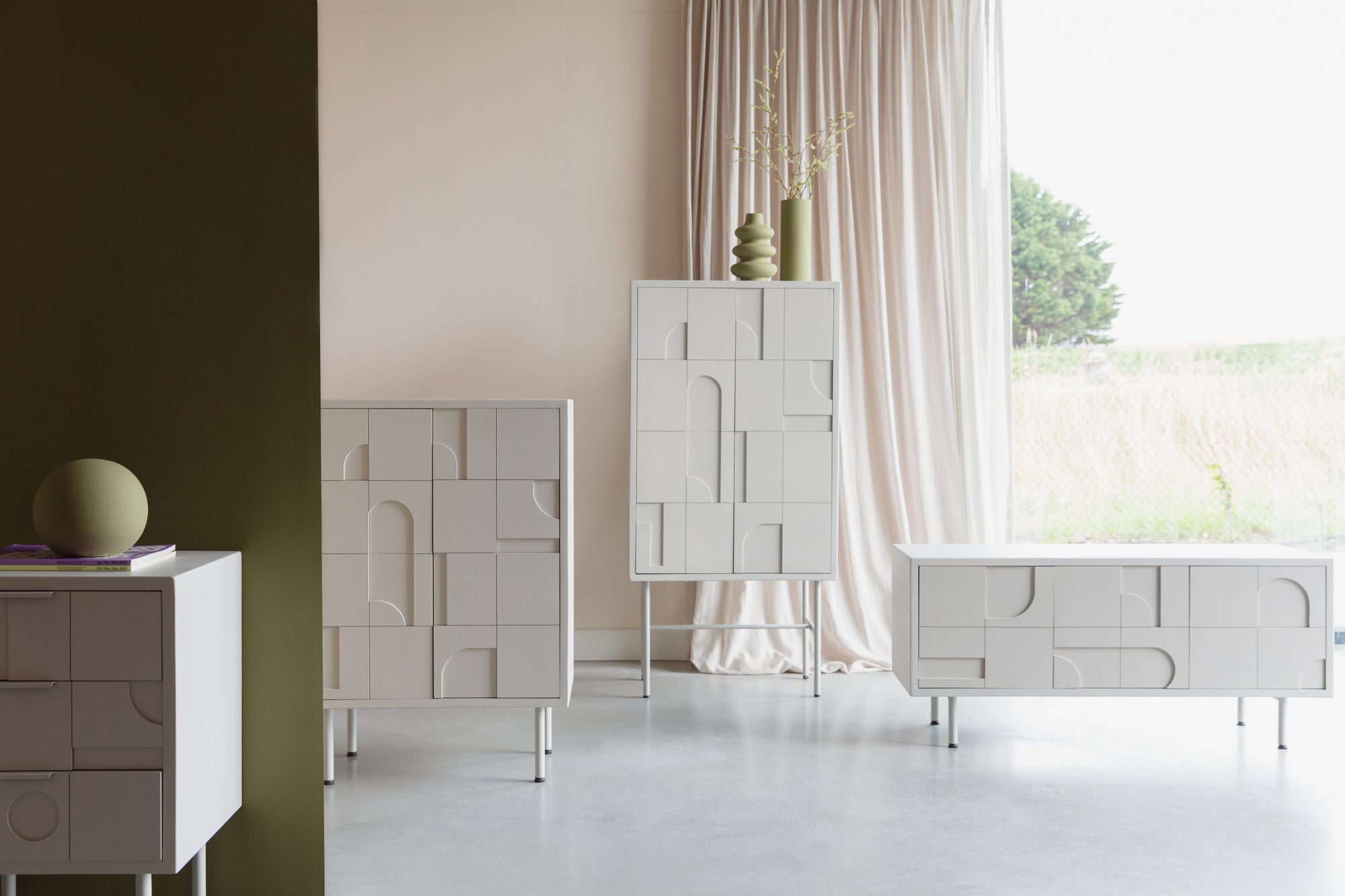 Funk Geometric Off White Sideboard